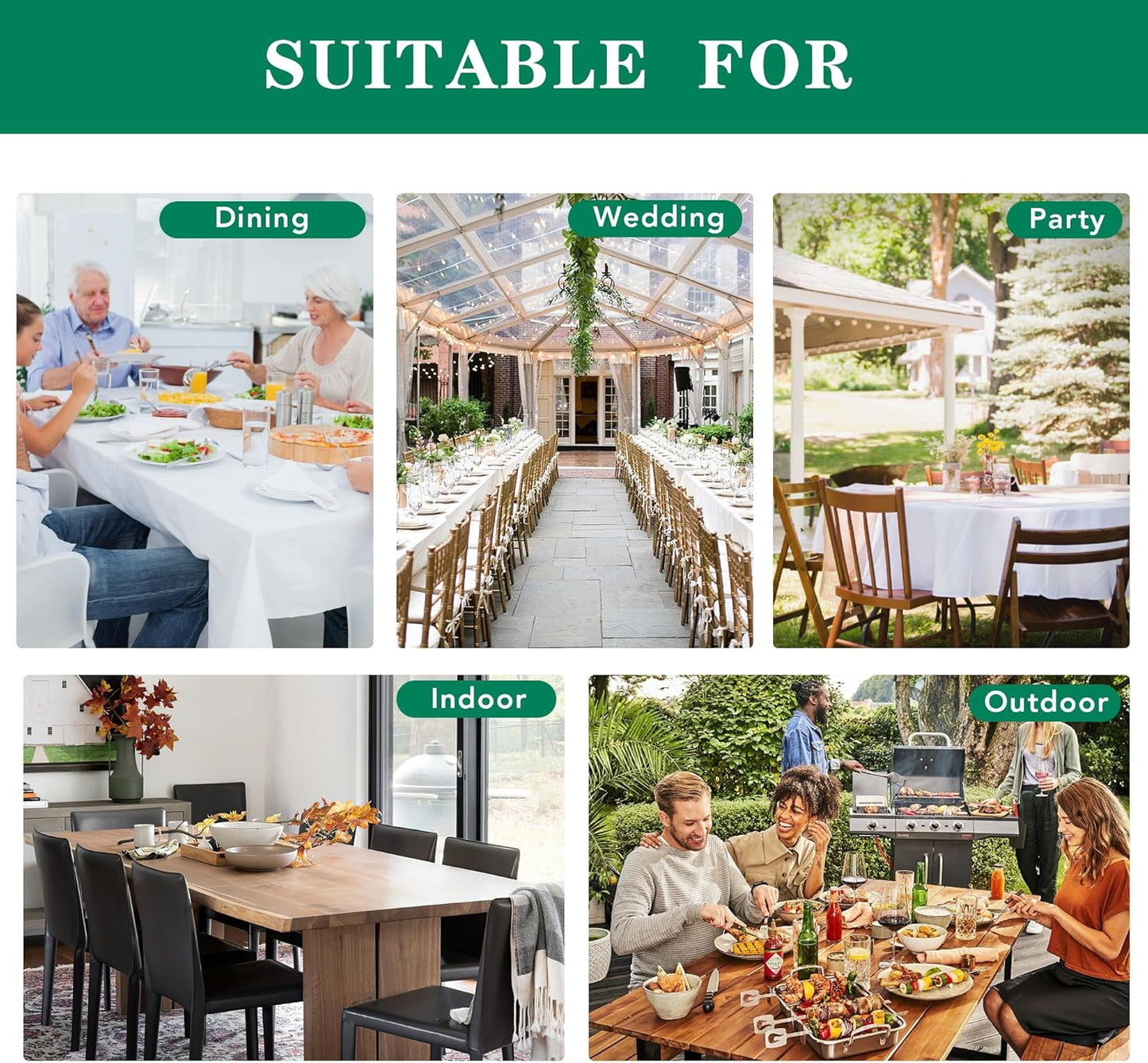 Textured Fabric Square Tablecloths 54X54 Inches, Natural Water Resistant Spill Proof Table Cloth Washable Small Card Folding Table Covers for Dining, Kitchen, Wedding and Parties