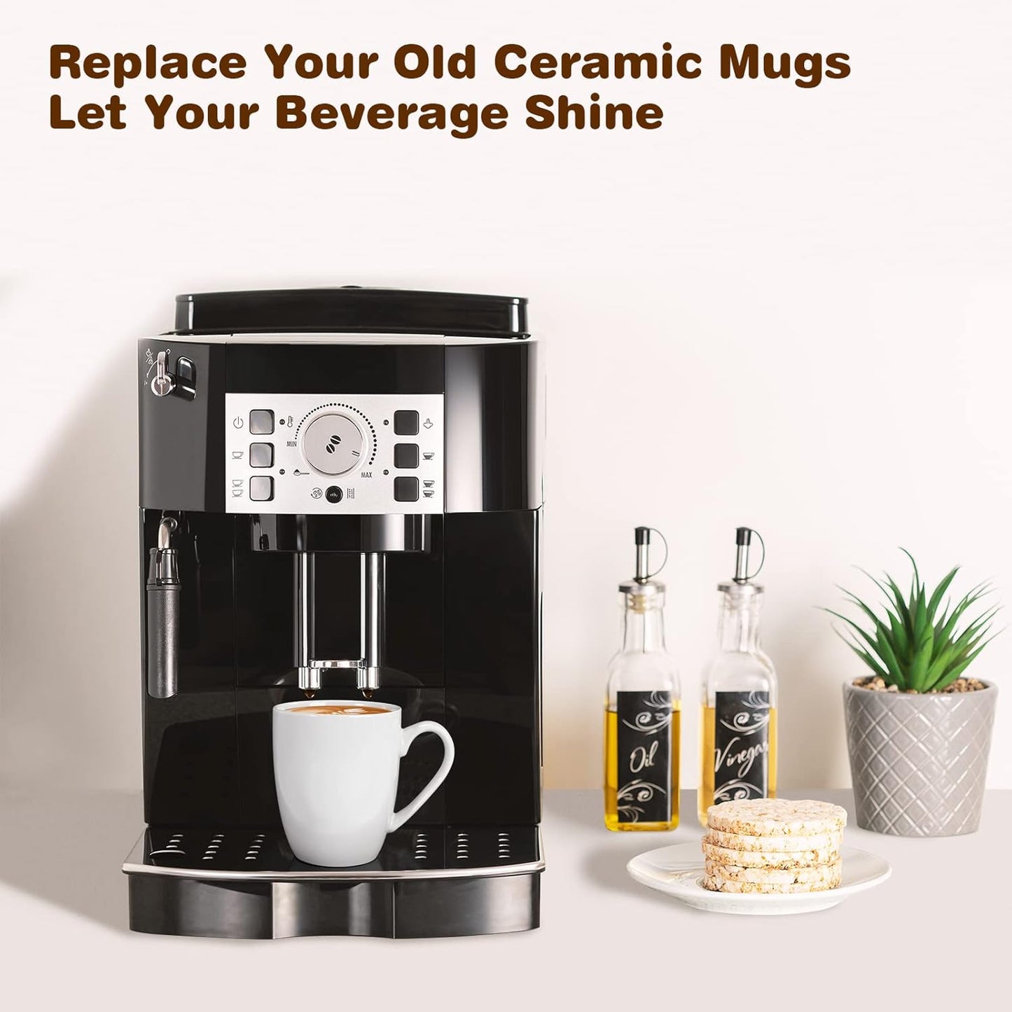 14 Oz Large Coffee Mug with Handle Tea Cup Novelty Coffee Cup Idea Gift for Men Women Office Work, White (White)