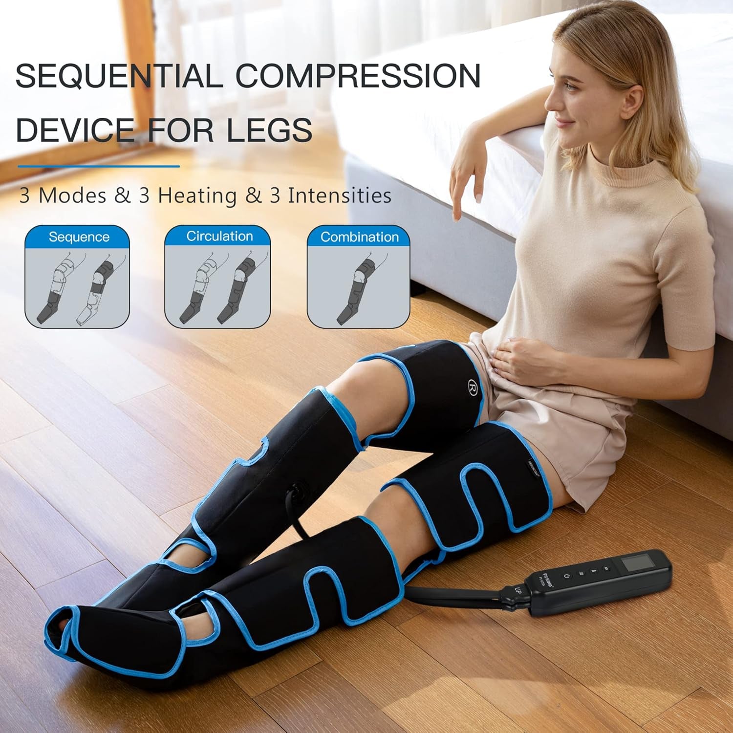 Leg Massager with Heat and Compression, Air Compression Leg Massager for Circulation and Pain Relief Muscles Relaxation Gifts FSA - HSA