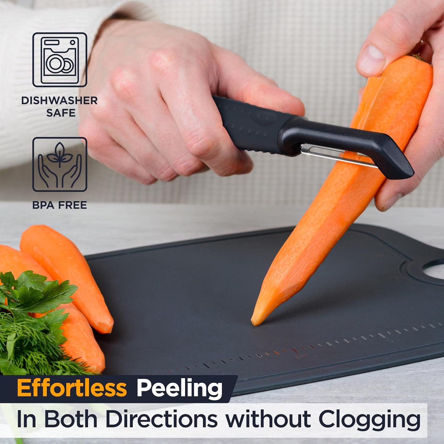 PRO Swivel Vegetable Peeler - Sharp Japan Stainless Steel Peeler with Easy Non-Slip Hand Grip, Potato Peelers for Kitchen, Fruit, Carrot, Apple, Veggie, Kiwi, Durable, Dishwasher Safe