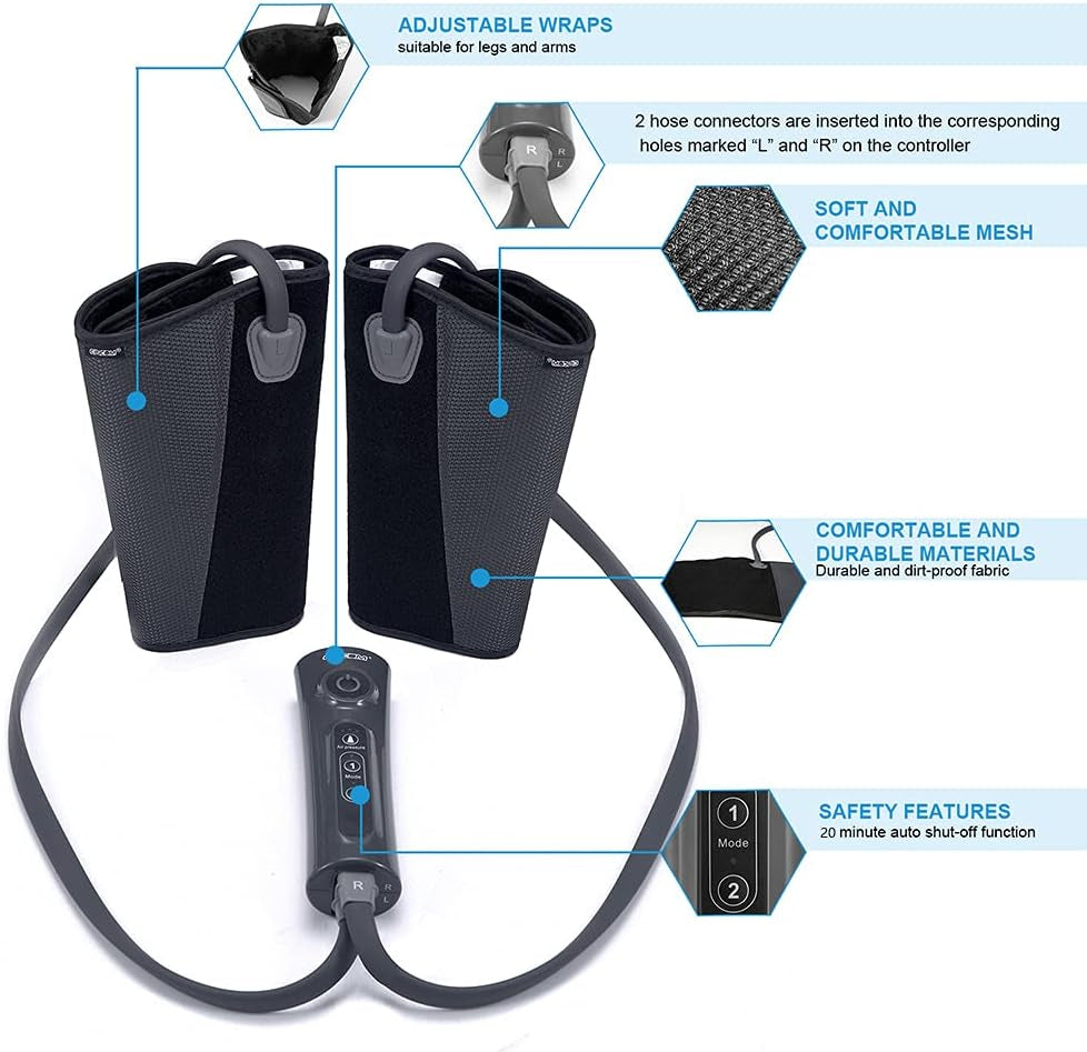 Leg Massager for Circulation and Pain Relief, Air Compression Calf Massager with 2 Modes 3 Intensities Helpful for RLS Edema and Muscles Relaxation Gifts