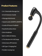 2-In-1 Detachable Percussion Massage Gun with Extension Handle, Back Massager for Pain Relief Deep Tissue Muscle Massager for Arm Shoulder Lower Back Thigh Waist, Gifts for Women, FSA-HSA Eligible