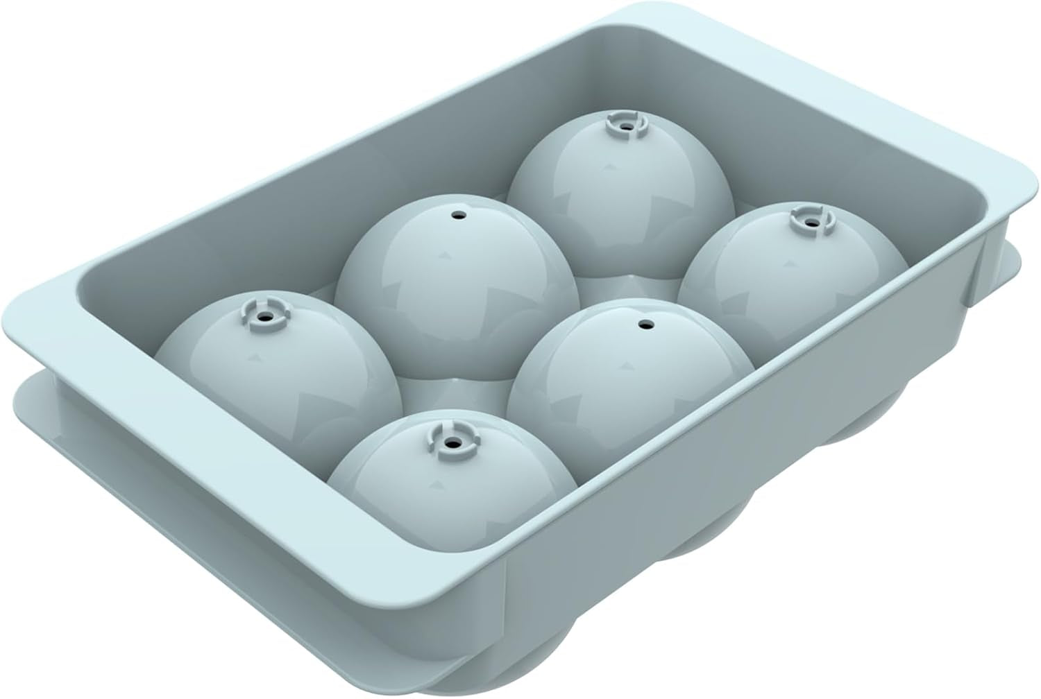 Large Ice Cube Molds, Big round Whiskey Ice Cube Trays for Freezer, Easy to Fill & Release, Whiskey Bourbon Cocktail(1.9In*6 Balls- Blue/1 Pack)