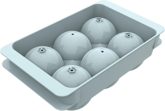 Large Ice Cube Molds, Big round Whiskey Ice Cube Trays for Freezer, Easy to Fill & Release, Whiskey Bourbon Cocktail(1.9In*6 Balls- Blue/1 Pack)