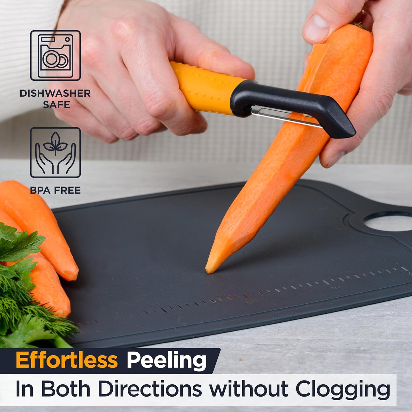 PRO Swivel Vegetable Peeler - Sharp Japan Stainless Steel Peeler with Easy Non-Slip Hand Grip, Potato Peelers for Kitchen, Fruit, Carrot, Apple, Veggie, Kiwi, Durable, Dishwasher Safe