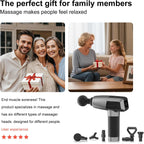 Massage Gun Deep Tissue,Birthday Gifts for Men Women,Gifts for Boyfriend Girlfriend - Neck Back Massager for Pain Relief Deep Tissue with 6 Heads & 8 Speeds(Grey)