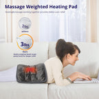 Heating Pad, Weighted Vibrating Massage Heating Pad with Heat Therapy - 6 Massage Modes & 3 Adjustable Heat Settings for Back/Shoulder Pain Relief, 12” X 24”, Black