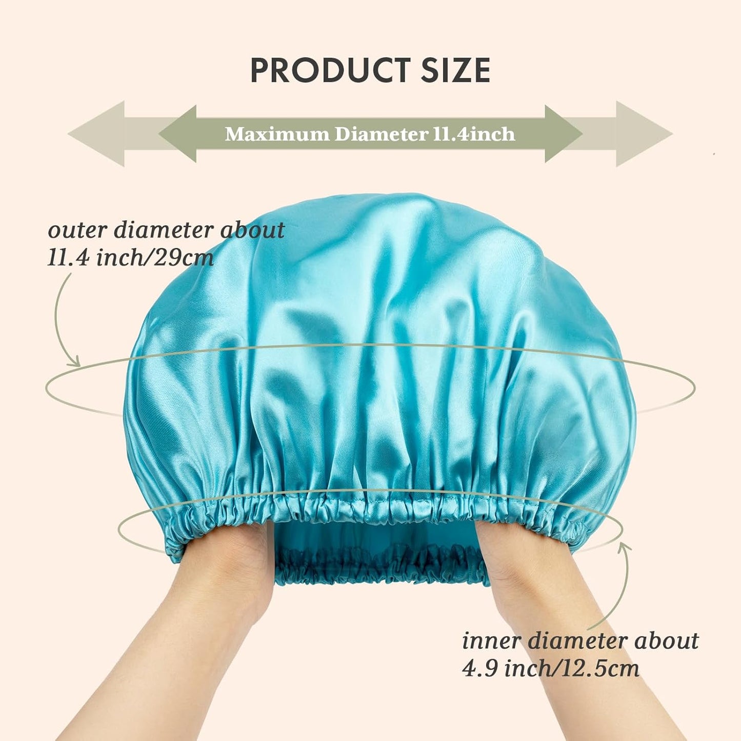 Shower Caps for Women Reusable Waterproof, 4 PCS Double Layers Shower Hair Cap, Elastic and Reusable Hair Cap, Environmental Protection Bathing Hat for Adult Kids