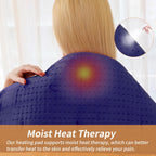 Massaging Weighted Heating Pad for Back Pain Relief,Heating Pads for Neck, Shoulder,Cramp,Portable Heated Pad with 3 Heat Settings & 6 Massage,18 Relaxing Combinations,Auto Off,12"*24",Dark Blue