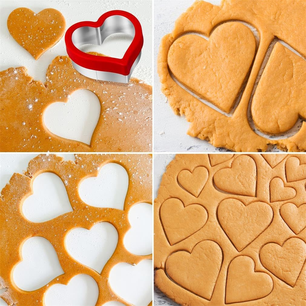 Heart Cookie Cutter Set, 12 Pieces Metal Cookie Cutters Shape for Valentine’S Day, Heart Shaped Cookie Cutter Set for Fondant, Pastries, Fruit and Cakes