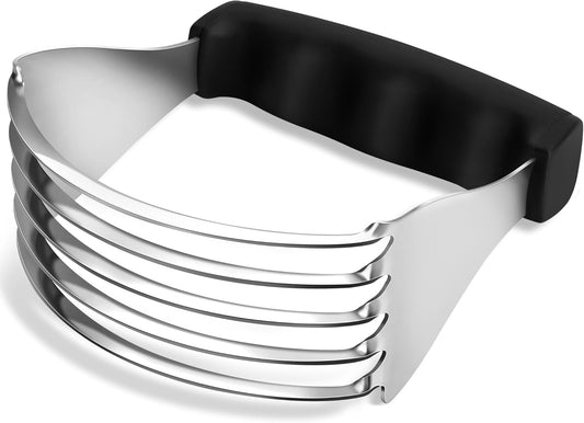 Large Pastry Cutter Tool, Top Professional Pastry Blender Stainless Steel, Heavy Duty Dough Blender, Dishwasher Safe Baking Supplies Baking Tools, Black