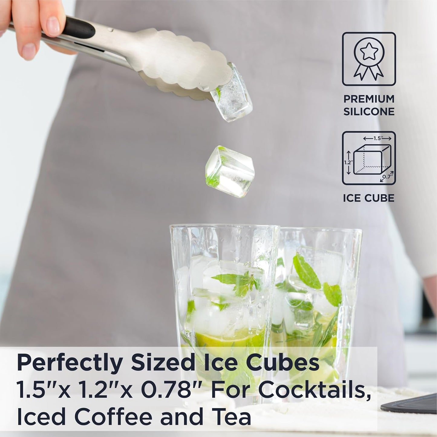 PRO Ice Cube Tray with Removable Lid 2 Pack, Flexible Easy-Release Silicone Ice Cube Trays for Freezer, Durable & Odor-Resistant, Stackable & Space-Saving Ice Tray, Easy to Clean Ice Molds