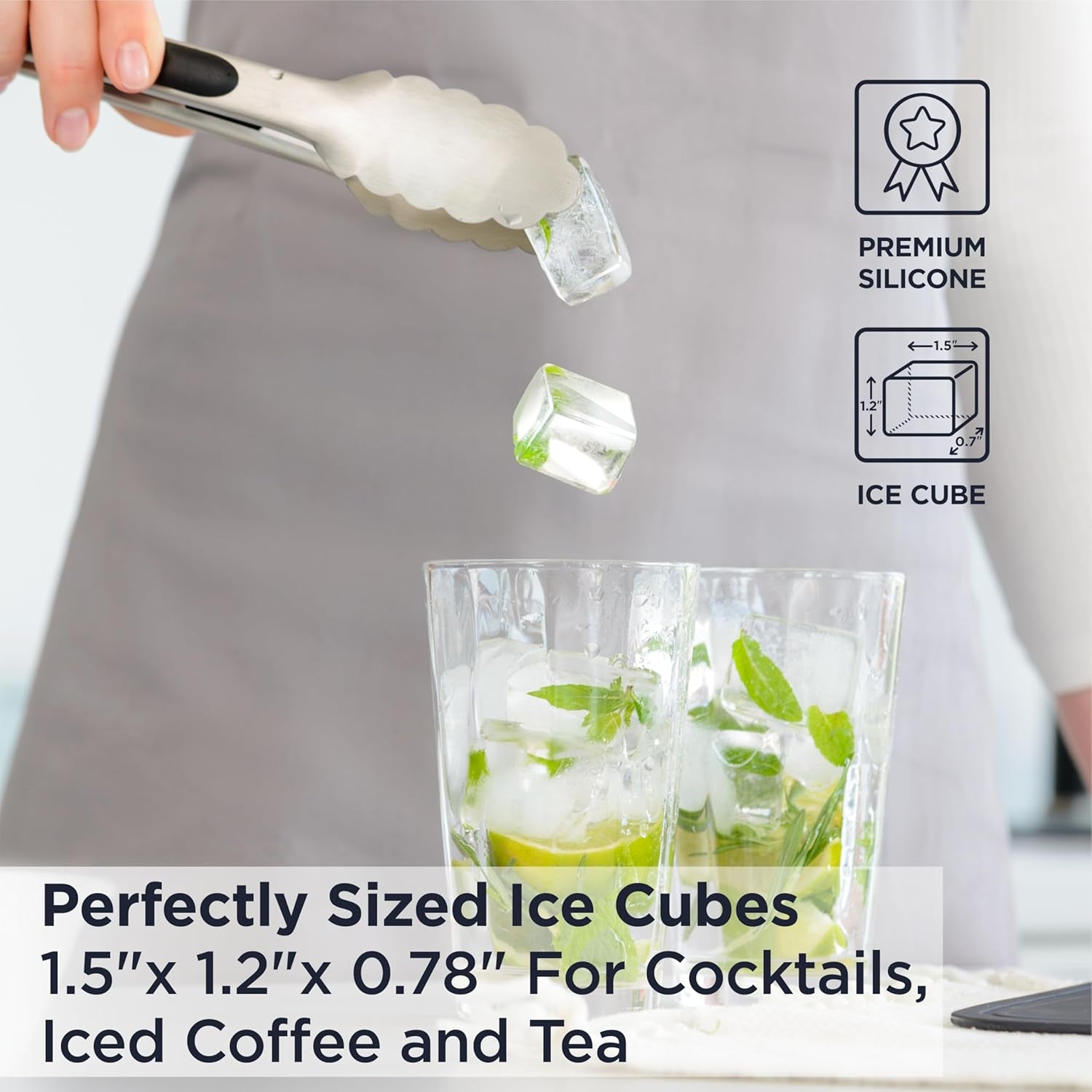 PRO Ice Cube Tray with Removable Lid 2 Pack, Flexible Easy-Release Silicone Ice Cube Trays for Freezer, Durable & Odor-Resistant, Stackable & Space-Saving Ice Tray, Easy to Clean Ice Molds