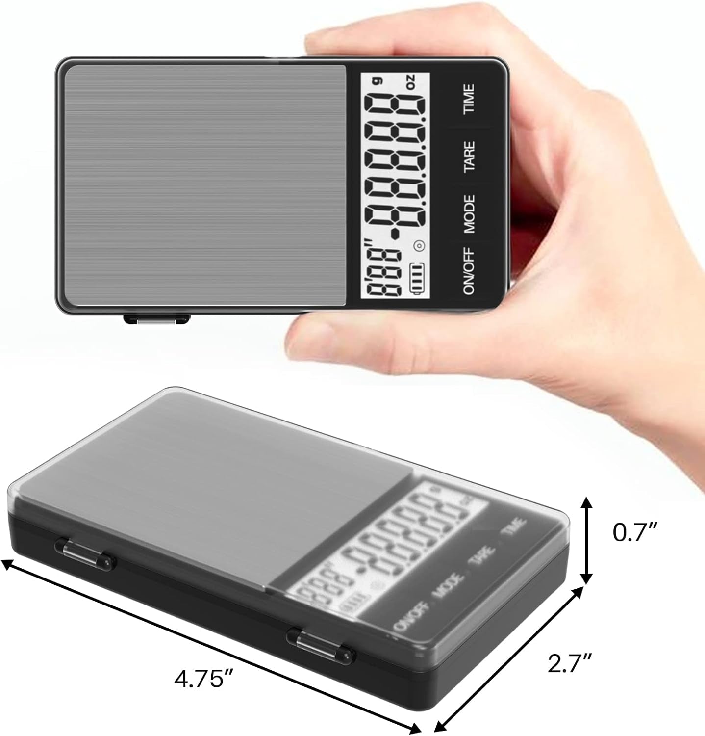 Espresso Scale with Timer 1000G/0.1G Drip Coffee Scale, Small and Handy Barista Scale, Brew Drip Tray Coffee Scale, Backlit LCD for Fast and Accurate Reading, Convenient Digital Pocket Scale