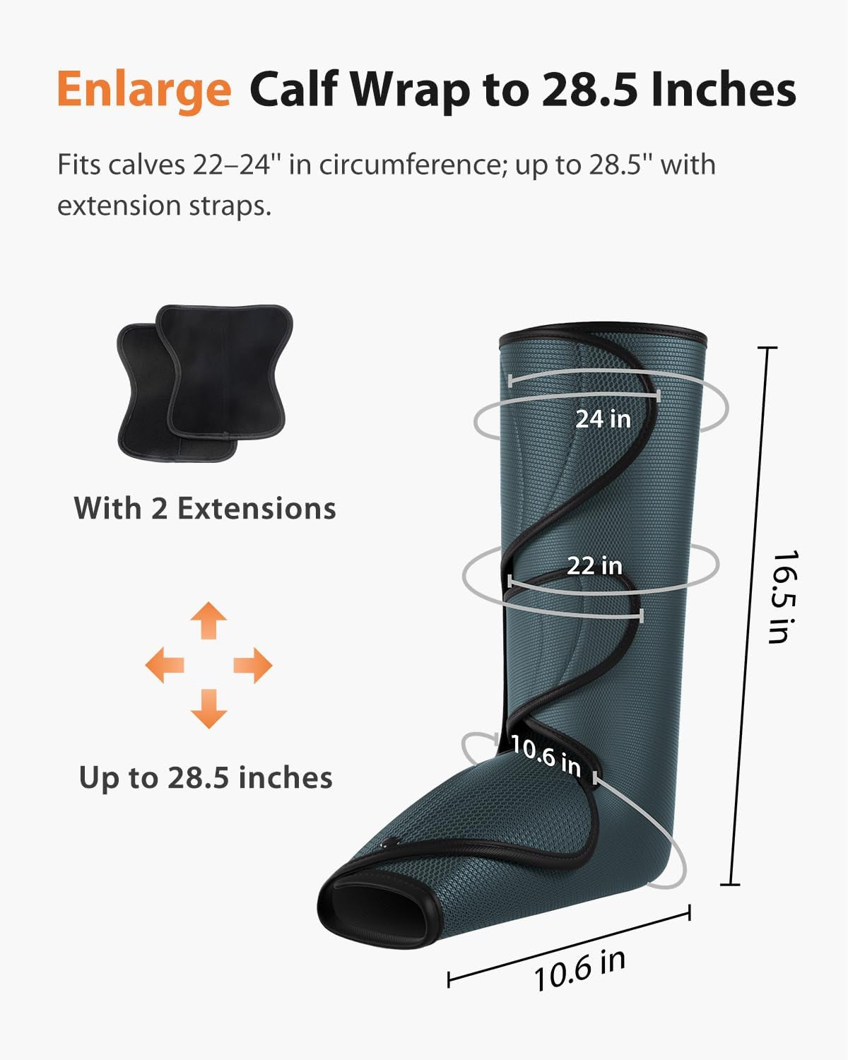 Leg Massager with Heat and Compression, Legs Massage for Circulation and Pain Relief, Heating Calf Leg Air Compression Massager Help with Relief Edema