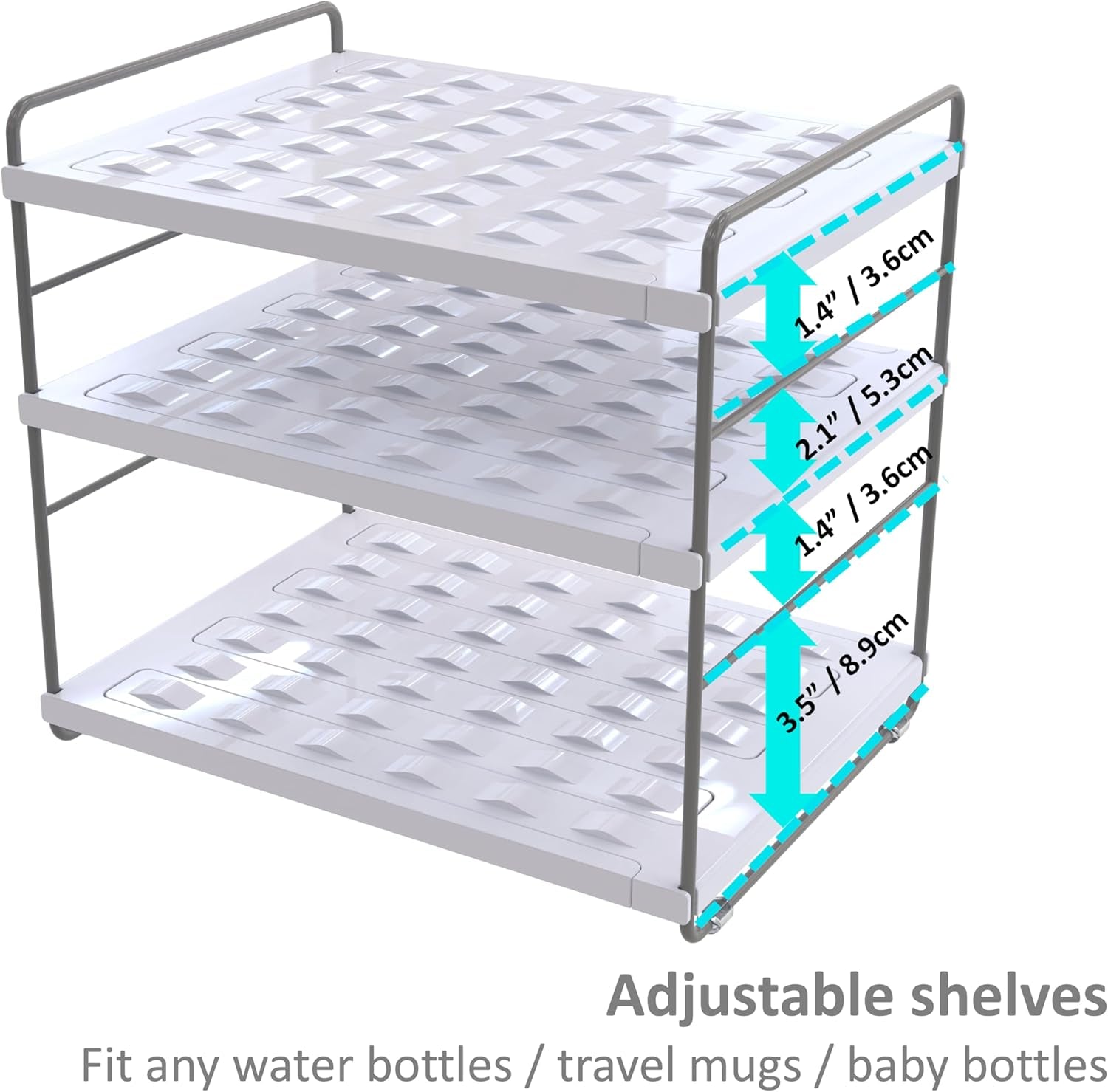 Expandable Water Bottle Organizer for Cabinet, Tumbler Organizer, Water Bottle Holder for Kitchen Organization, Pantry Organizers Cup Rack for Kitchen Storage