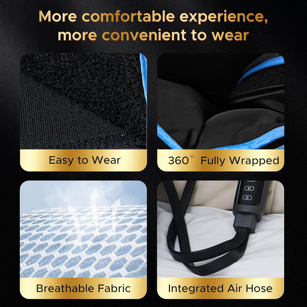 Leg Massager, Air Compression Massager with Heat, 6 Massage Modes & 3 Massage Intensities, for Foot, Calf, Knee＆Thigh and Muscles Relaxation