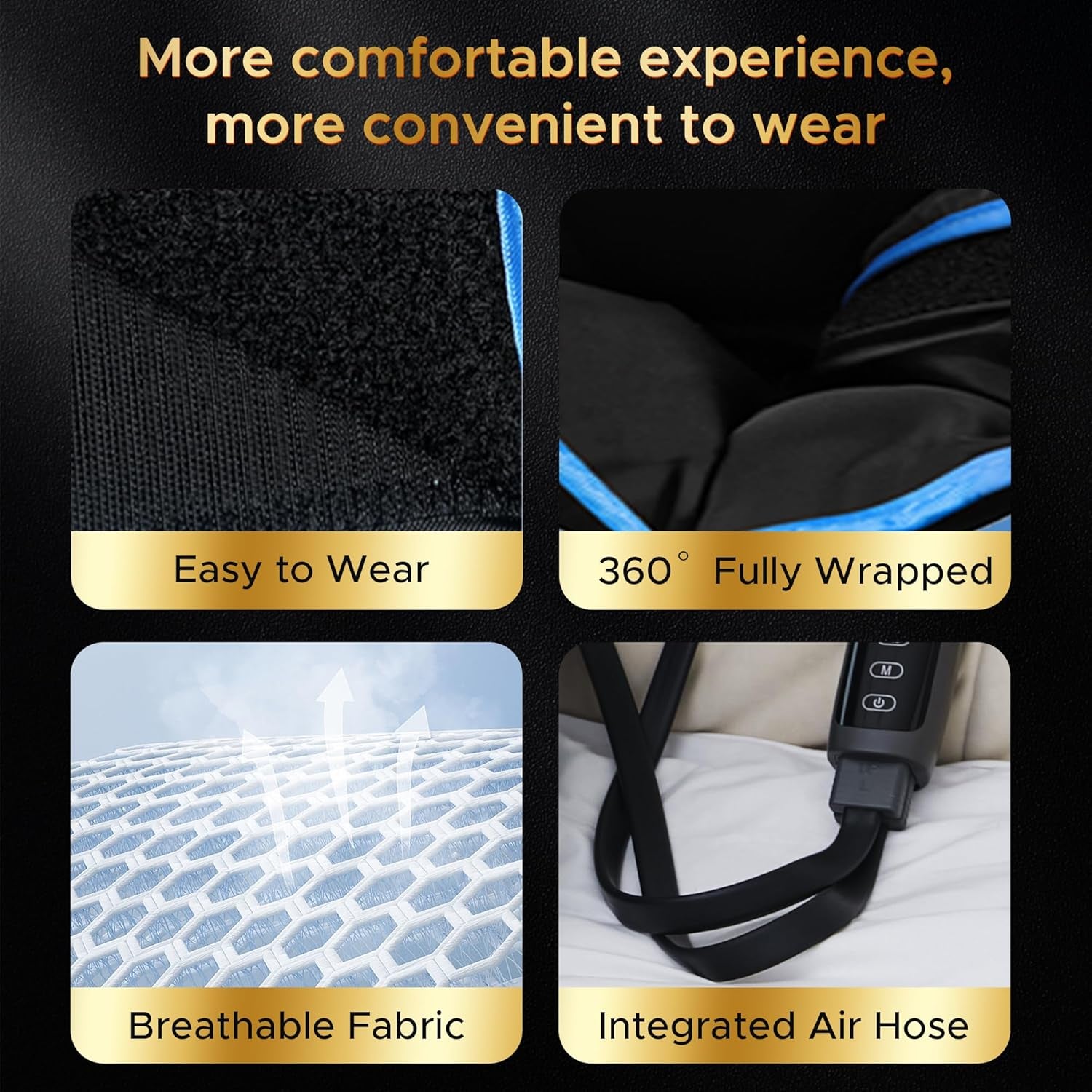 Leg Massager, Air Compression Massager with Heat, 6 Massage Modes & 3 Massage Intensities, for Foot, Calf, Knee＆Thigh and Muscles Relaxation