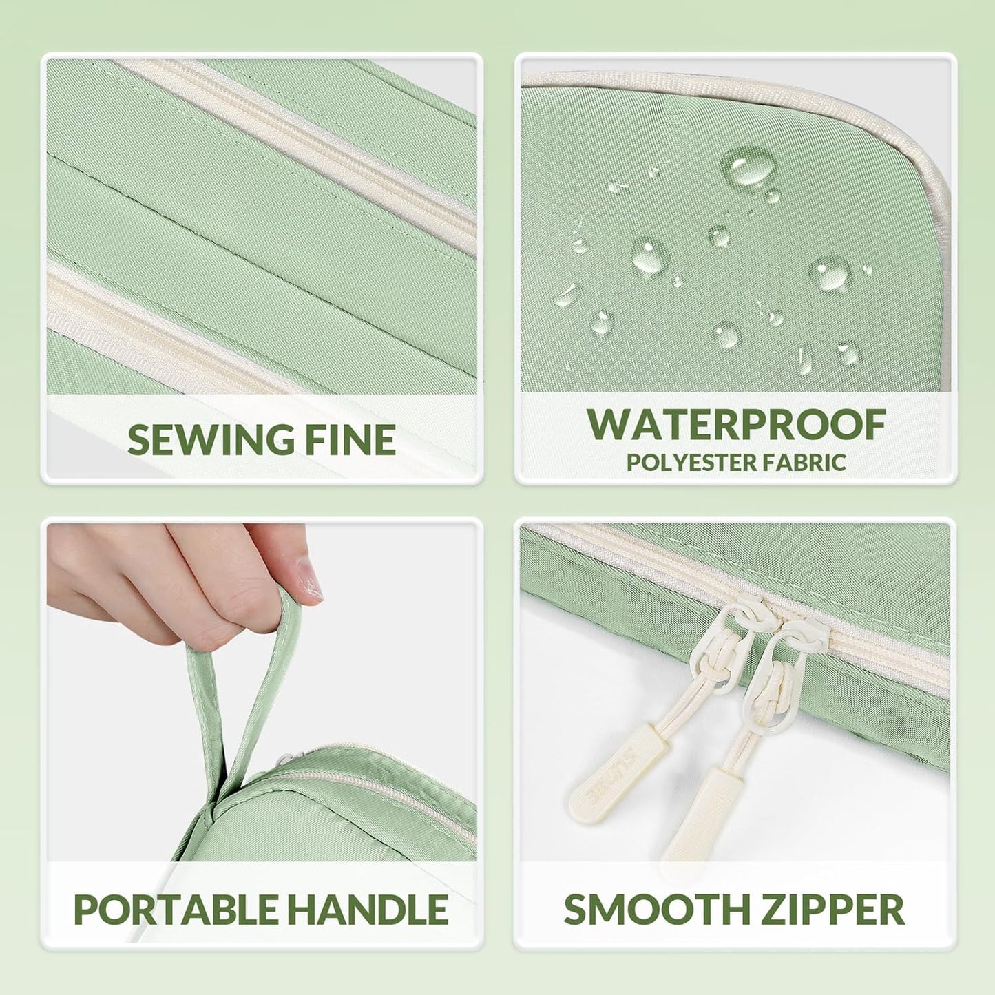 Pencil Case, Large Capacity Pencil Pouch, Aesthetic Pen Bag Office Stationery Organizer Simple Sturdy Multifunctional for Teen Girls Women Men, Green