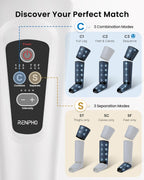 Compression Leg Massager, Air Compression Massager for Circulation Pain Relief, Effective for Father Mother Reduce Swelling-Blue