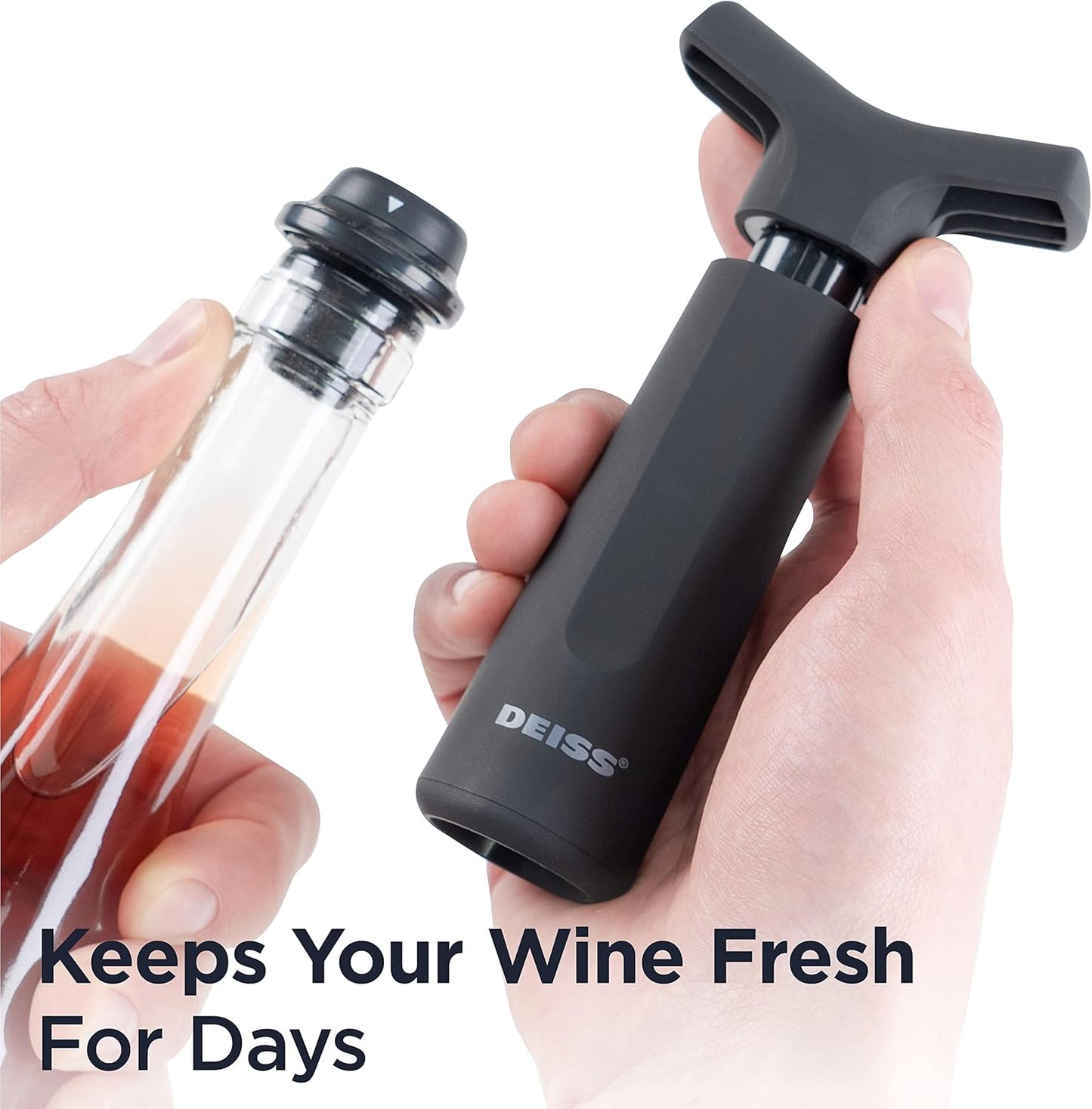 PRO Vacuum Pump Wine Saver with 3 X Wine Bottle Stopper – Silicone Wine Stoppers for Wine Bottles with Date Markers - Wine Stopper to Keep Your Wine Fresh – Stops Oxidation of Wine