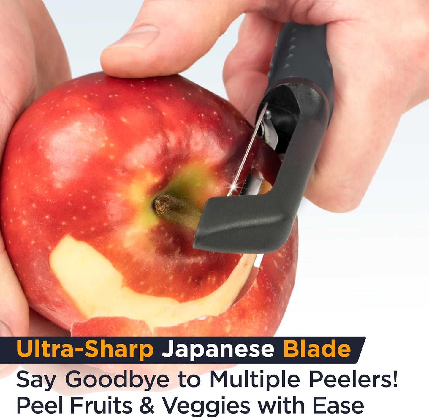 PRO Swivel Vegetable Peeler - Sharp Japan Stainless Steel Peeler with Easy Non-Slip Hand Grip, Potato Peelers for Kitchen, Fruit, Carrot, Apple, Veggie, Kiwi, Durable, Dishwasher Safe