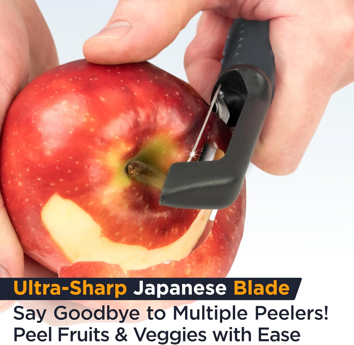 PRO Swivel Vegetable Peeler - Sharp Japan Stainless Steel Peeler with Easy Non-Slip Hand Grip, Potato Peelers for Kitchen, Fruit, Carrot, Apple, Veggie, Kiwi, Durable, Dishwasher Safe