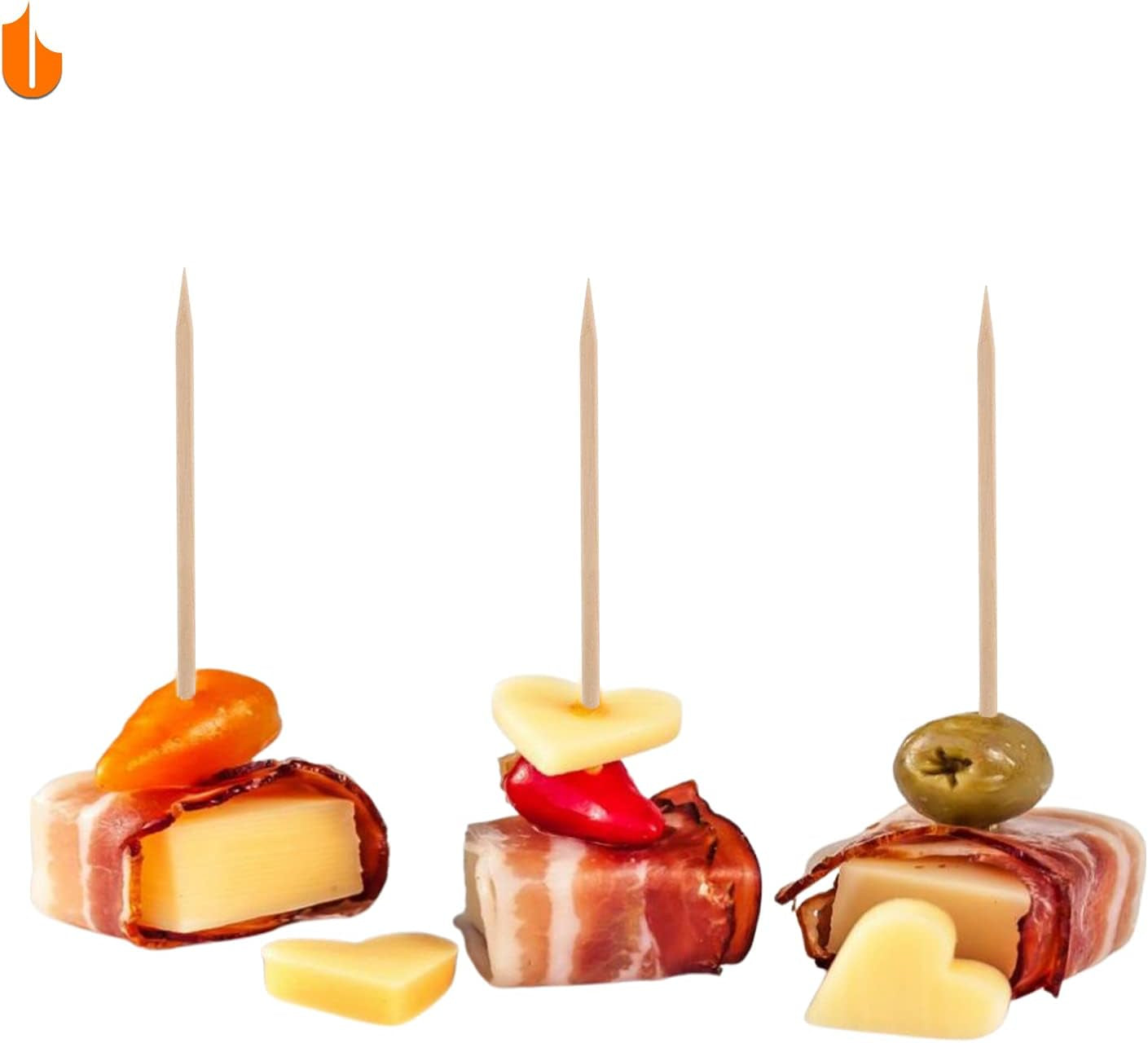 Sturdy Safe Toothpick Holder with 1600 Natural Wood Toothpicks for Teeth Cleaning, Unique Home Design Decoration, Unusual Gift, 4 Pack (Green)