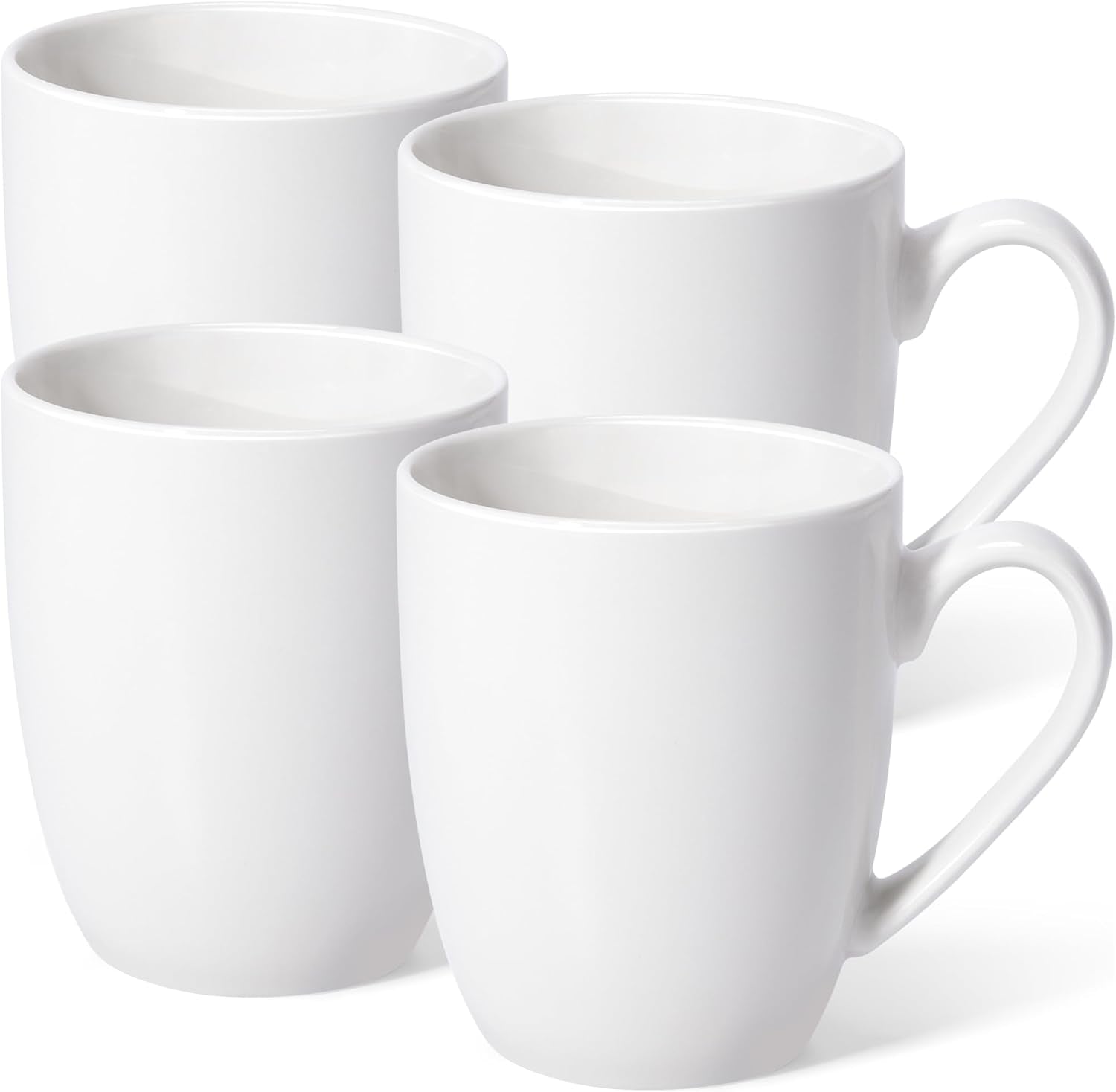 16 Oz Large Coffee Mugs Set of 4 Ceramic Coffee Mug White Coffee Cups Tea Cups Idea Gift for Women Men House Warming Gifts New Home Office, White 4 Pack (White)