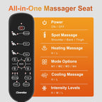 Back Massager with Heat for Pain Relief Deep Tissue, Portable Chair Massager Seat Cushion with Vibration Massage, Back Massage Chair Pad with Optional Cooling, Gifts for Dad Men Women Home Office Use
