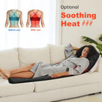Massage Mat Full Body,Massager Chair Pad,10 Vibration Motors & 5 Massage Modes,Back Massager for Bed,Massage Mattress Pad for Back,Heating Pad with Auto Shut Off, Gifts for Men,Women,Black