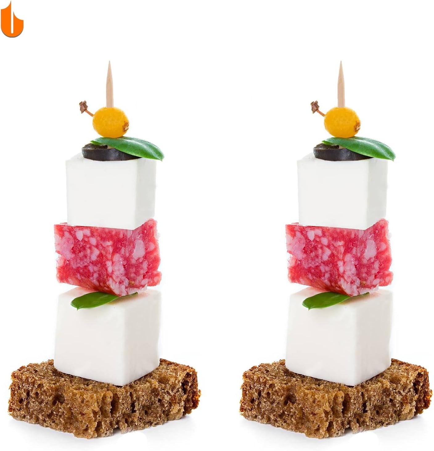 Sturdy Safe Toothpick Holder with 800 Natural Wood Toothpicks for Teeth Cleaning, Unique Home Design Decoration, Unusual Gift, 2 Pack, Green