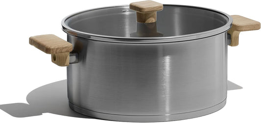 Stainless Steel Stock Pot - 5 Quart Heavy Duty Induction Cooking Pot with Visible Lid for Pasta, Soup, Spaghetti, Bottom Big Stockpot, Deep Cookware for Canning, Boiling, Simmer