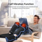 Leg Massager for Circulation and Pain Relief Thigh Compression Massager with 6 Modes 3 Vibration Knee Massage with Heat Leg Circulation Machine for Thigh Calf and Feet Relaxation for Athletes/Seniors