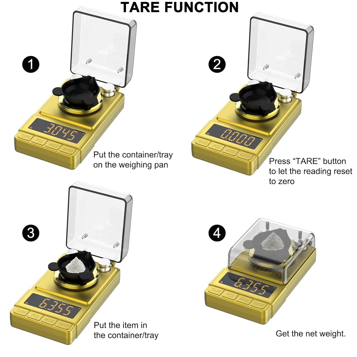 Gold Milligram Scale 100G X 0.001G, Digital Mg/Powder Scale for Jewelry, Reloading Labs, Includes 20G Calibration Weight, High-Accuracy Portable Weighing Tool