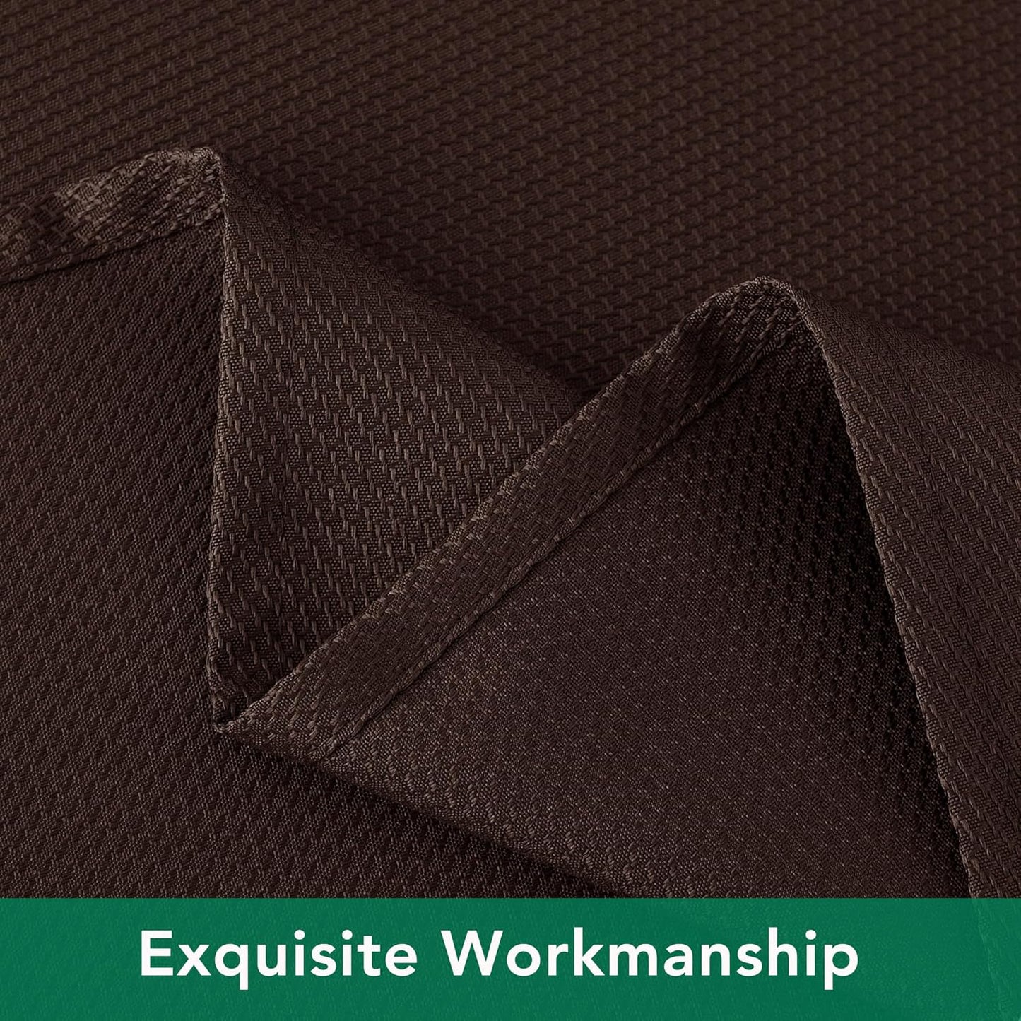 Textured Fabric Square Tablecloth 54X54 Inch, Brown Water Resistant Table Cloth Small Card Folding Table Covers Linen for Dining, Kitchen, Wedding and Parties Etc. Machine Washable