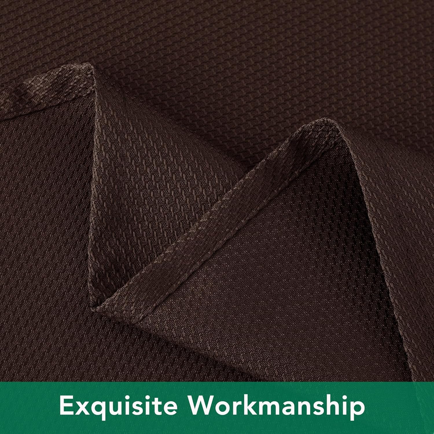 Textured Fabric Square Tablecloth 54X54 Inch, Brown Water Resistant Table Cloth Small Card Folding Table Covers Linen for Dining, Kitchen, Wedding and Parties Etc. Machine Washable