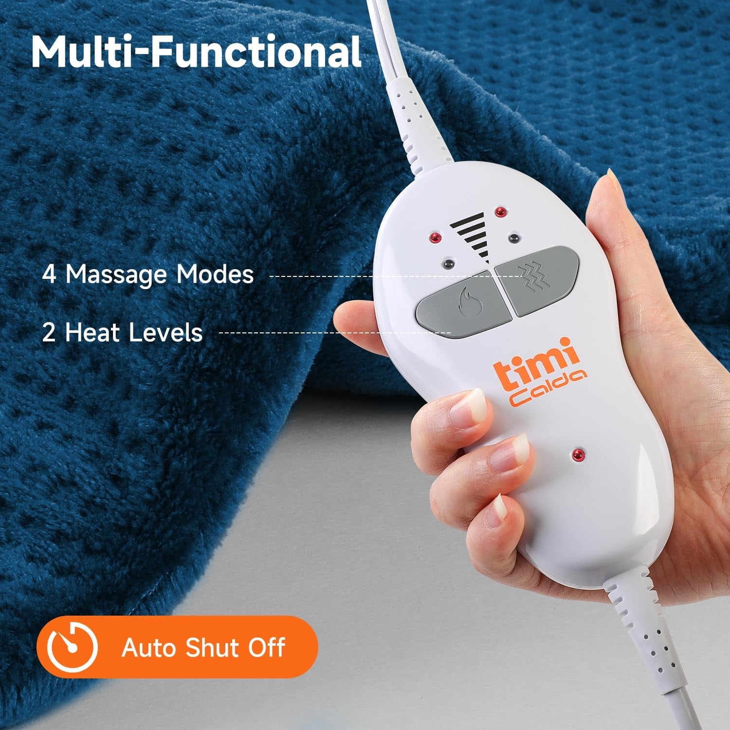 Heating Pad for Neck - Wearable Electric Heating Pads for Back, Shoulder and Waist, Large Heat Pad with 4 Massage Modes & 2 Heat Levels for Women, Men, Mom, 24"X35", 2 Motor, Teal