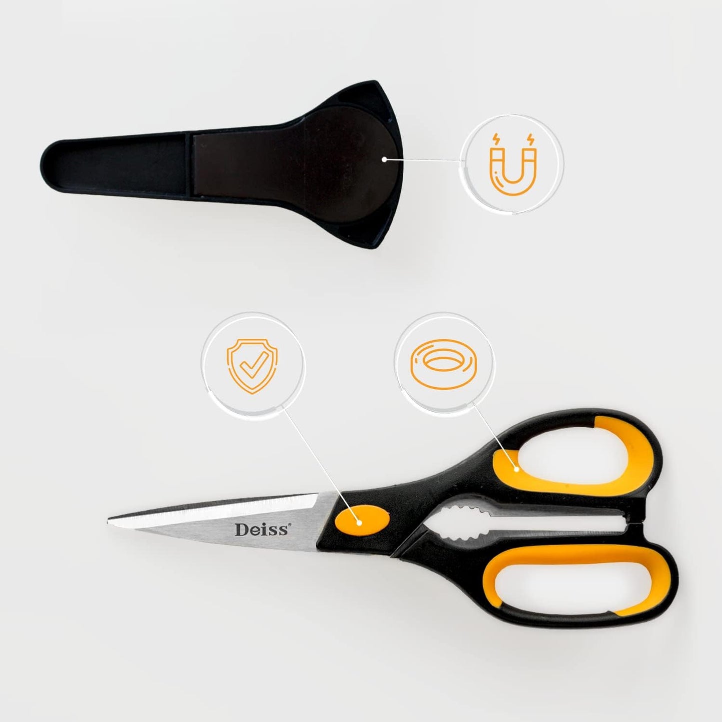 PRO Kitchen Shears, Kitchen Scissors Heavy Duty, Dishwasher Safe All Purpose, Stainless Steel Food Scissors for Kitchen – Sharp Shears for Chicken, Poultry, Fish, Meat, Salads, Herbs