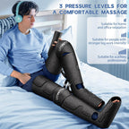 Air Compression Leg Massager with Heat - Ideal Christmas, Mother'S Day and Father'S Day Gifts for Men, Women, Dad, Mom - Relieves Foot and Knee Pain, Eases Varicose Veins, Cramps, Swelling and Edema