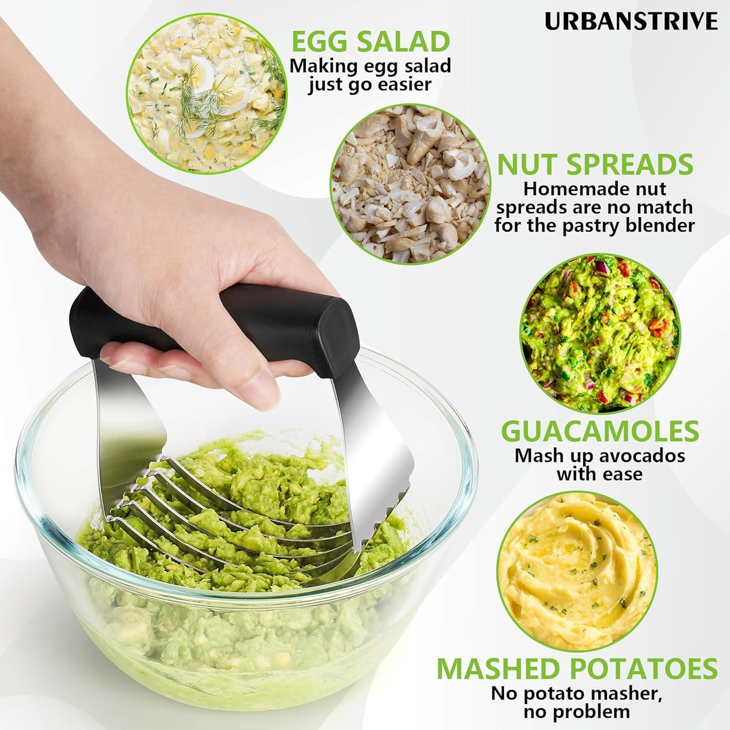 Large Pastry Cutter Tool, Top Professional Pastry Blender Stainless Steel, Heavy Duty Dough Blender, Dishwasher Safe Baking Supplies Baking Tools, Black