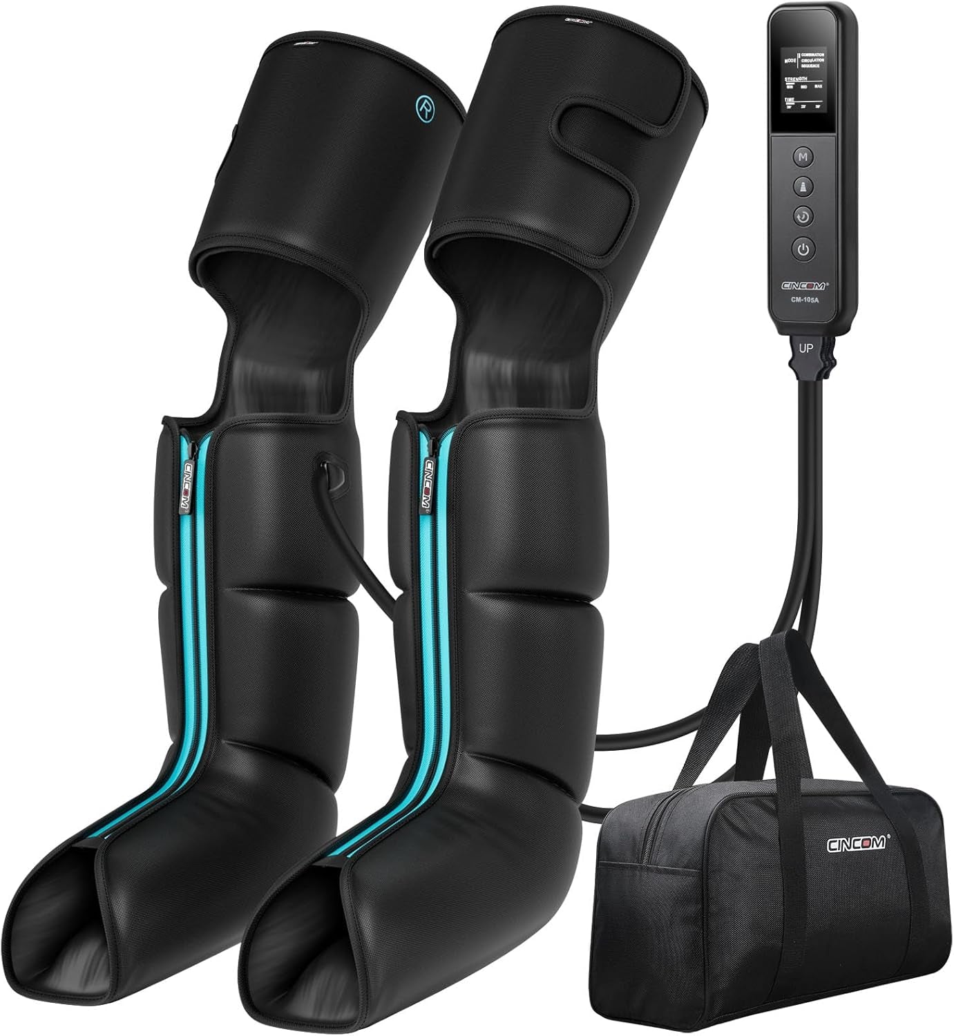 Leg Massager for Circulation and Pain Relief, Air Compression 3 in 1 Leg Massager for Foot Calf & Thigh, Leg Compression Boots for Recovery, Edema, RLS Relief