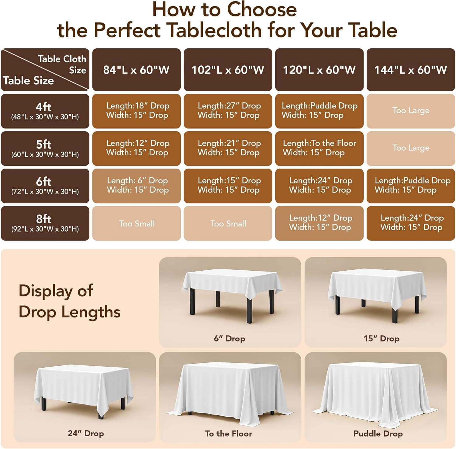 2 Packs Fall Tablecloth Rectangle Tables 60X84''-Rust Thanksgiving Autumn Harvest Gathering Jacquard Fabric Damask Table Cloths Kitchen Dinner Dining Outdoor Picnic Holiday Parties