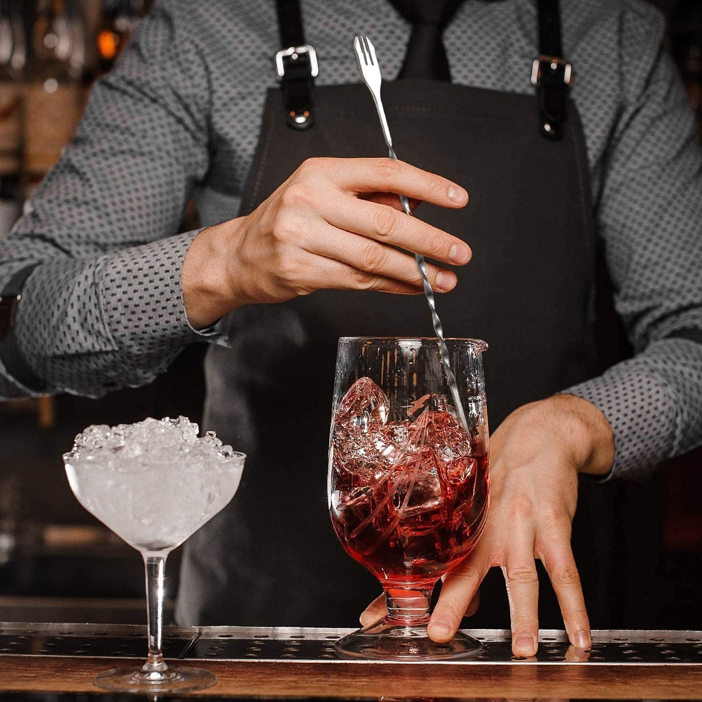 3 Pcs Cocktail Mixing Spoons 12-Inch Bar Spoon Long Stirring Spoon Drink Stirrers Cocktail Spoons for Tea, Coffee, Ice Cream, Juice, Drinks, Milkshakes