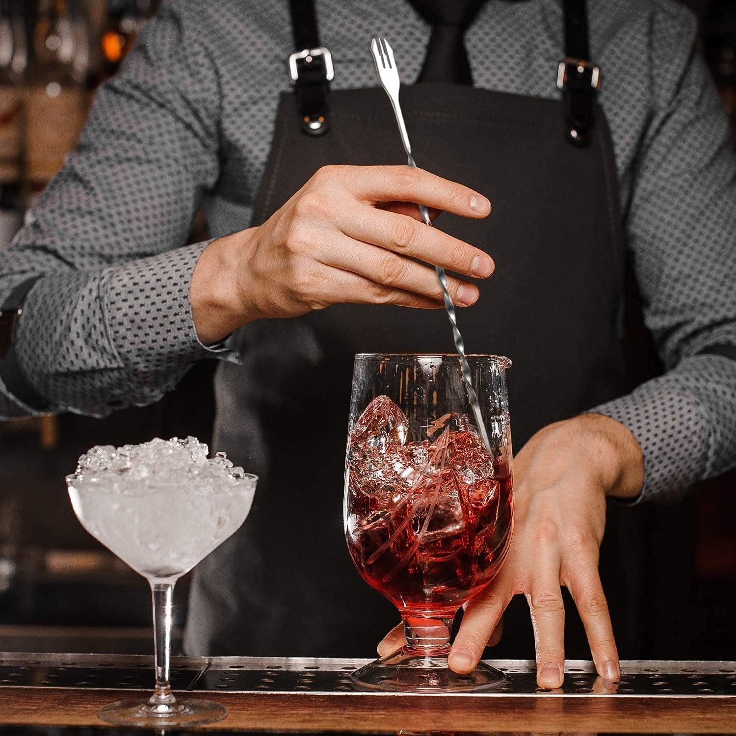 3 Pcs Cocktail Mixing Spoons 12-Inch Bar Spoon Long Stirring Spoon Drink Stirrers Cocktail Spoons for Tea, Coffee, Ice Cream, Juice, Drinks, Milkshakes