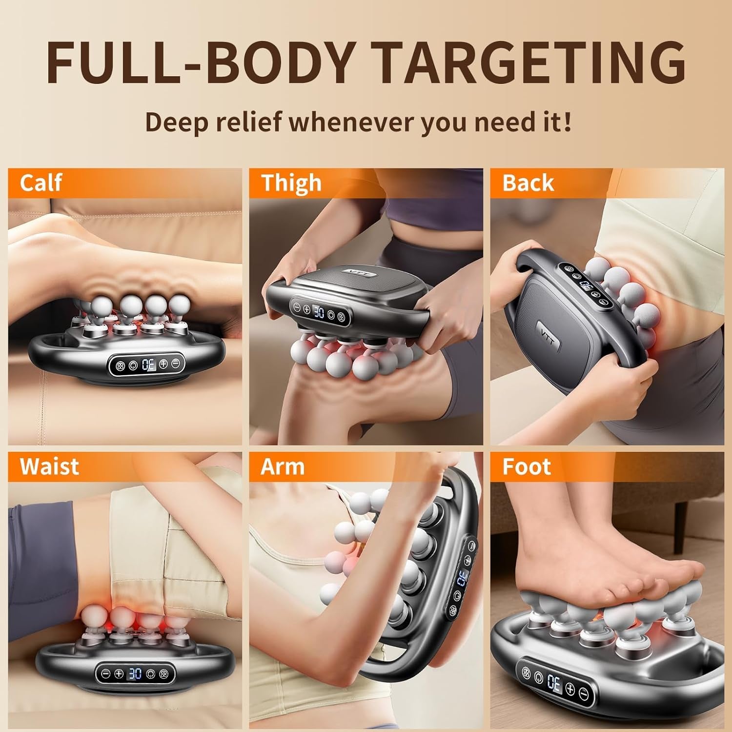 16-Head Massage Gun Set, Deep Tissue Percussion Massager with 3 Modes & 30 Intensities,Quiet Muscle Massage Gun for Back,Shoulders, Legs, Foot, Body Muscle Pain Relief