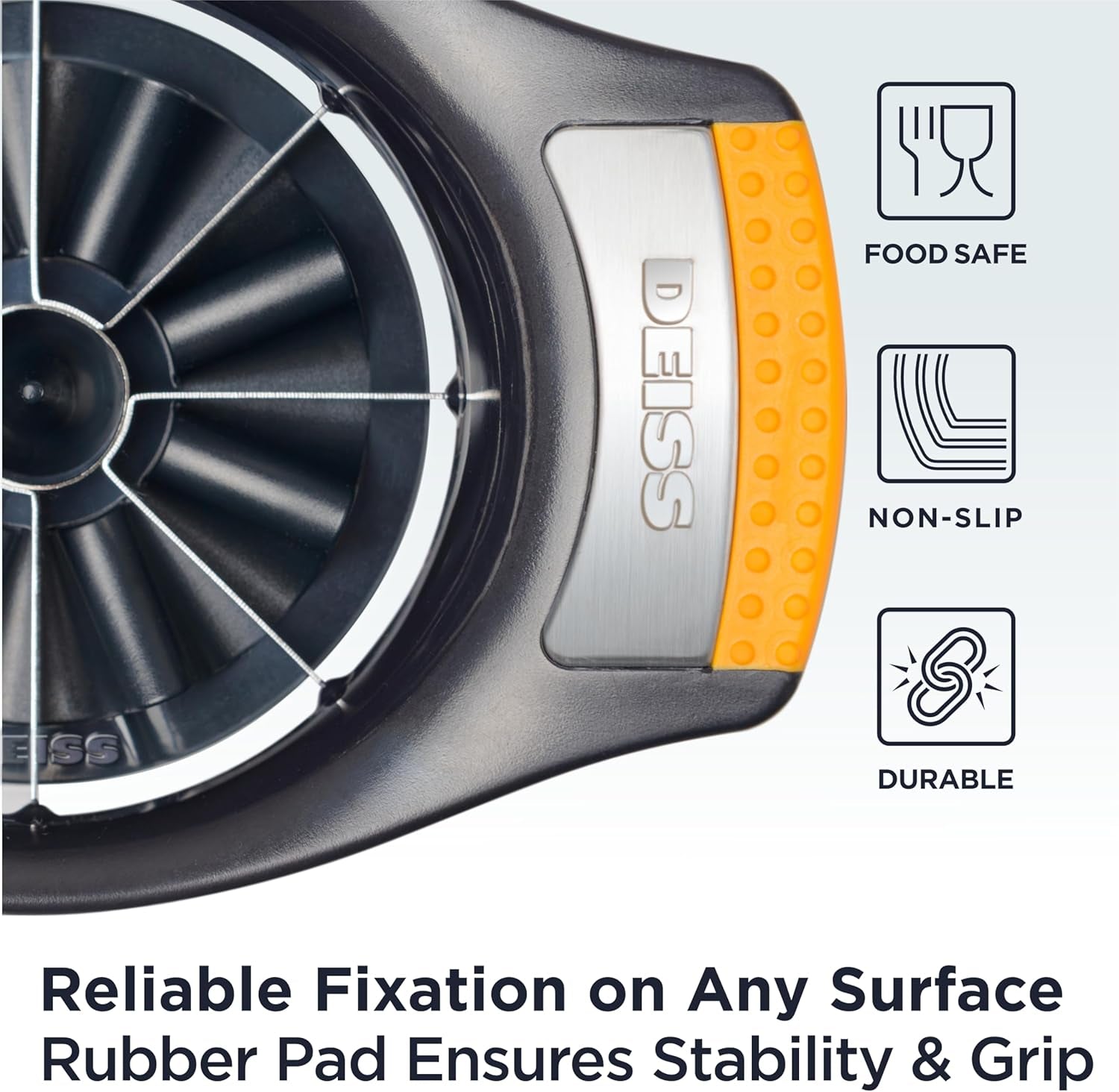 LUX 4.25 Inch Apple Slicer and Corer with Cutting Base, Stainless Steel 8-Slice Apple Cutter, Dishwasher Safe Apple Cutter Slicer, Large Apple Slicer - Perfect for Apple Slices & Sliced Apples