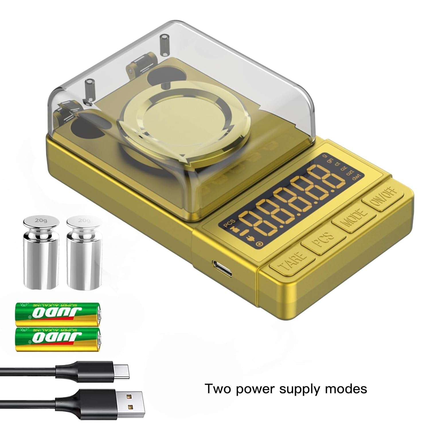 Gold Milligram Scale 100G X 0.001G, Digital Mg/Powder Scale for Jewelry, Reloading Labs, Includes 20G Calibration Weight, High-Accuracy Portable Weighing Tool