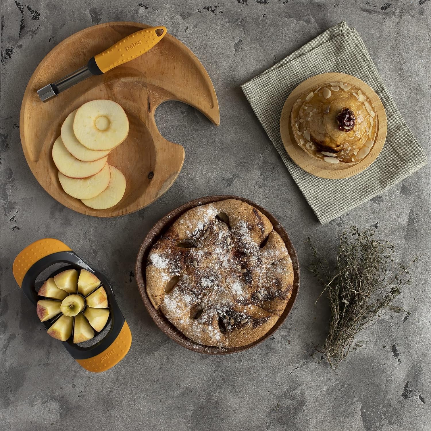 PRO Apple Slicer & Apple Corer Tool - Sharp Stainless Steel Apple Cutter 8 Slices - Fruit Cutter for Apple, Pear, Peach (Apple Slicer & Apple Corer with Base)