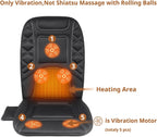 Back Massager with Heat,Heated Seat Cover Cushion with 5 Vibrating Massage Nodes & 2 Heat Levels Massage Chair Pad for Pain Relief Home Office Use